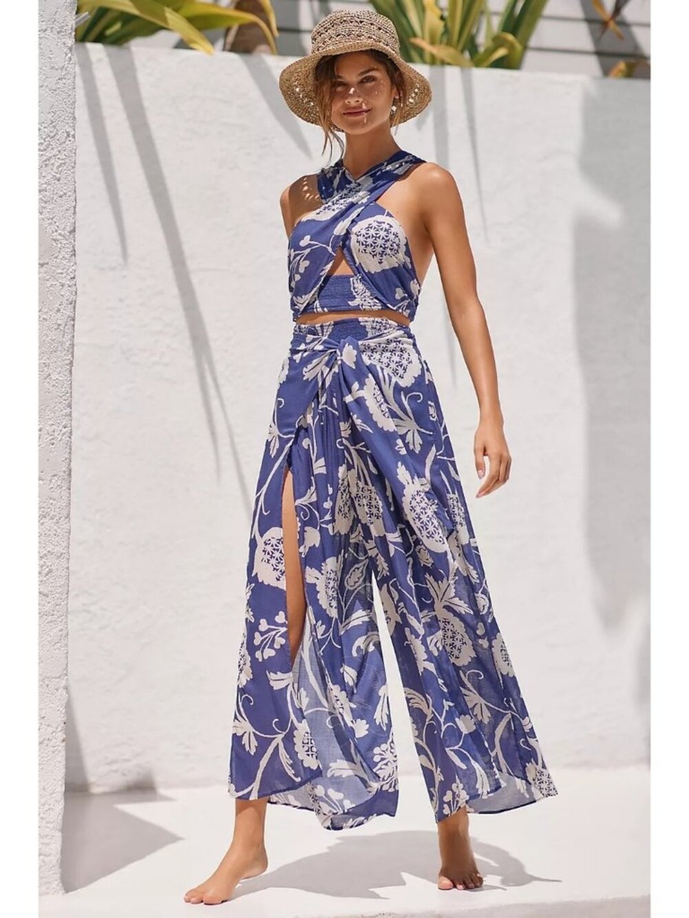 Anthropologie Breezy Crop Halter Tie Top & Matching Pant Set - Picture 4 of 8